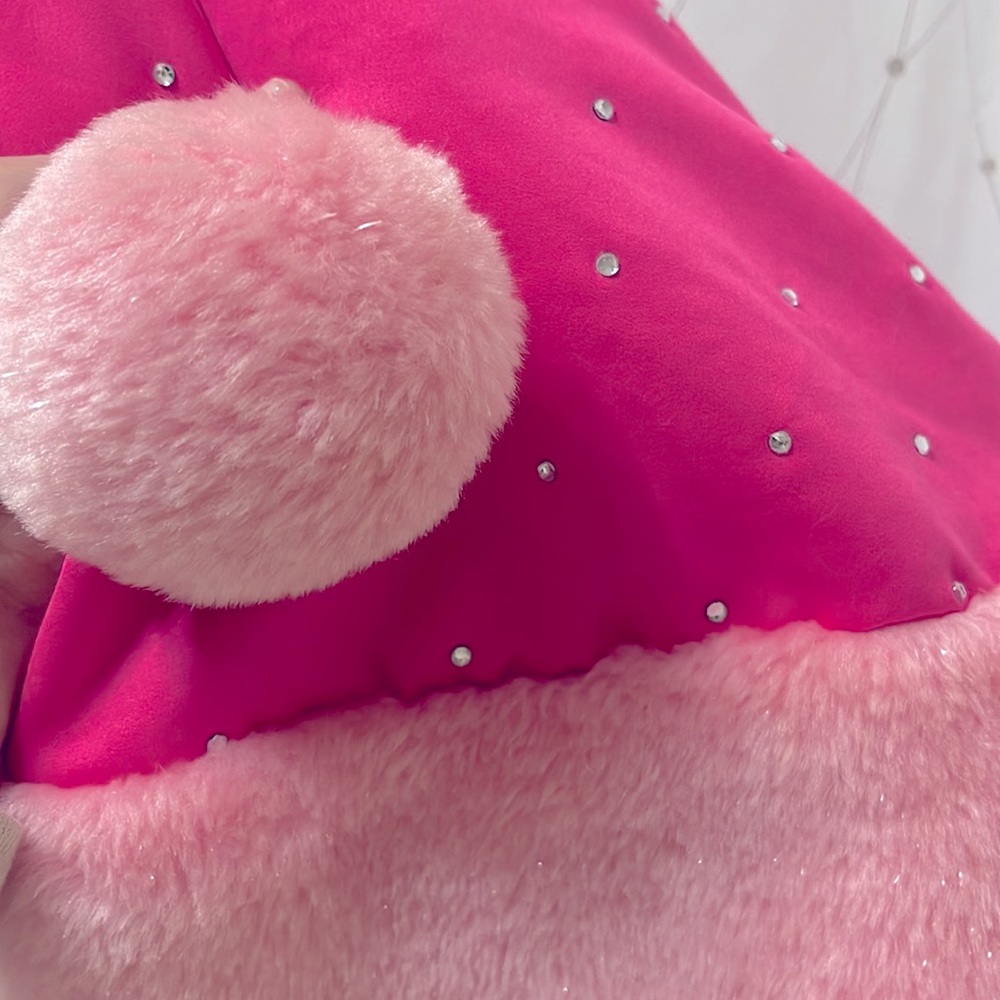 EUC Victorias Secret | Sexy Little Thing Santa Baby pink rhinestone faux fur hat - Picture 5 of 10